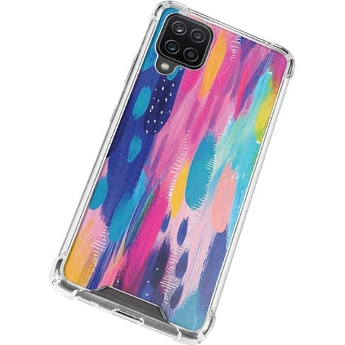 Etta Vee Pink Sparkle Brush Stroke Galaxy A12 Clear Case