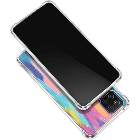 Etta Vee Pink Sparkle Brush Stroke Galaxy A12 Clear Case