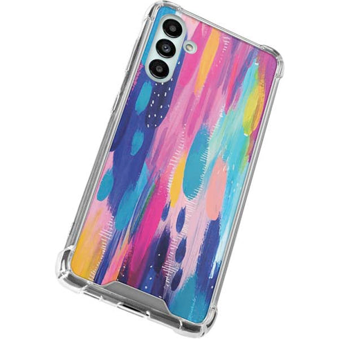 Etta Vee Pink Sparkle Brush Stroke Galaxy A13 5G Clear Case