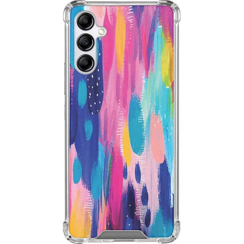 Etta Vee Pink Sparkle Brush Stroke Galaxy A14 5G Clear Case