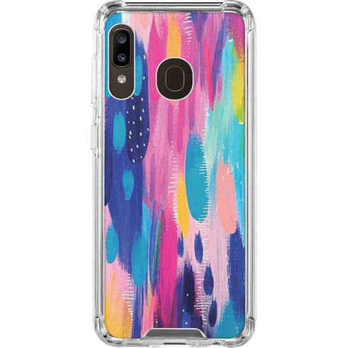 Etta Vee Pink Sparkle Brush Stroke Galaxy A30 Clear Case