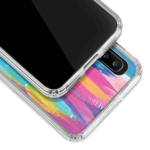 Etta Vee Pink Sparkle Brush Stroke Galaxy A30 Clear Case