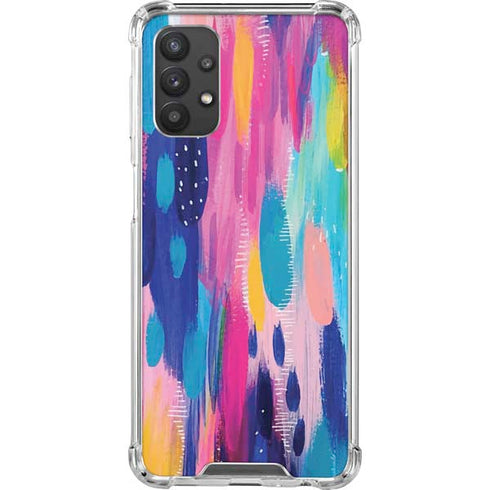 Etta Vee Pink Sparkle Brush Stroke Galaxy A32 5G Clear Case