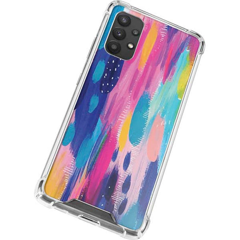 Etta Vee Pink Sparkle Brush Stroke Galaxy A32 5G Clear Case