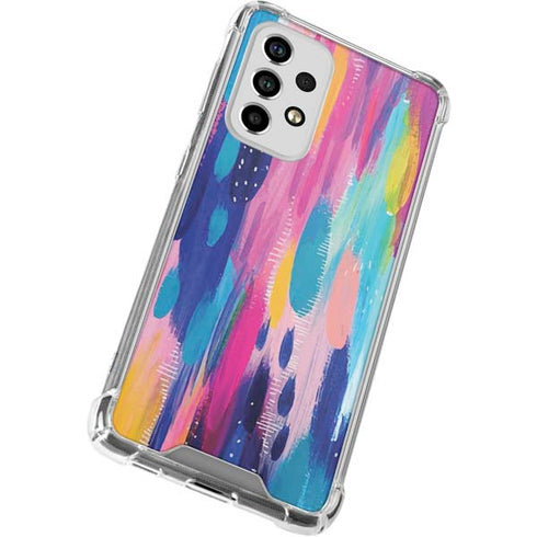 Etta Vee Pink Sparkle Brush Stroke Galaxy A53 5G Clear Case