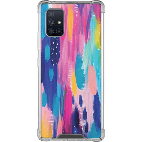 Etta Vee Pink Sparkle Brush Stroke Galaxy A71 5G Clear Case