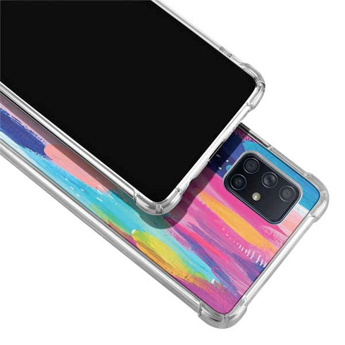 Etta Vee Pink Sparkle Brush Stroke Galaxy A71 5G Clear Case