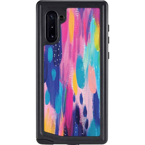 Etta Vee Pink Sparkle Brush Stroke Galaxy Note 10 Waterproof Case