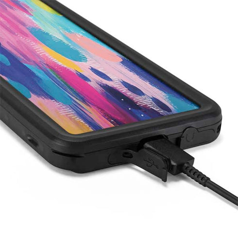 Etta Vee Pink Sparkle Brush Stroke Galaxy S20 Plus Waterproof Case