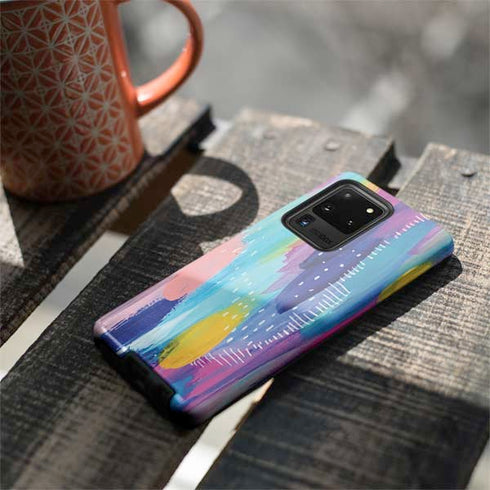 Etta Vee Pink Sparkle Brush Stroke Galaxy S20 Ultra 5G Pro Case