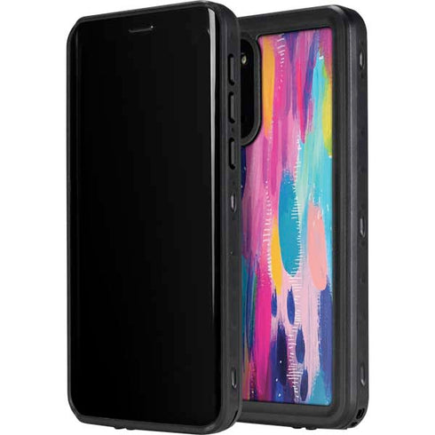 Etta Vee Pink Sparkle Brush Stroke Galaxy S20 Waterproof Case