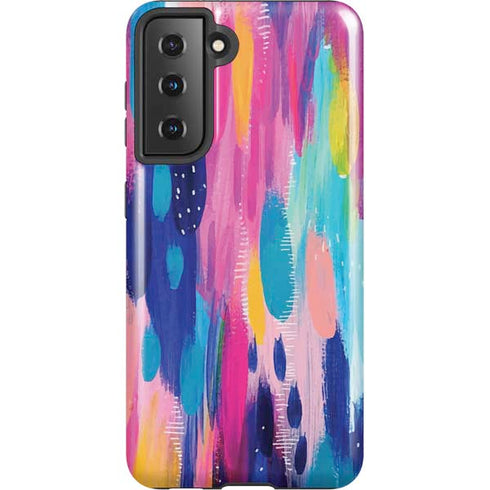 Etta Vee Pink Sparkle Brush Stroke Galaxy S21 5G Pro Case