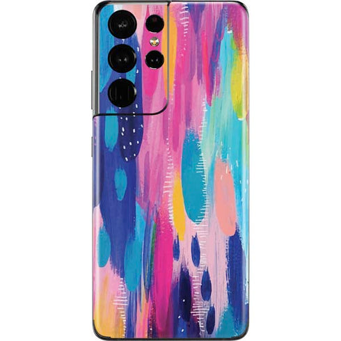 Etta Vee Pink Sparkle Brush Stroke Galaxy S21 Ultra 5G Skin