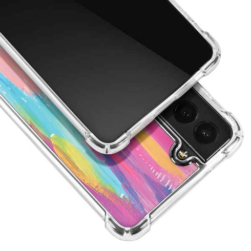 Etta Vee Pink Sparkle Brush Stroke Galaxy S22 Clear Case