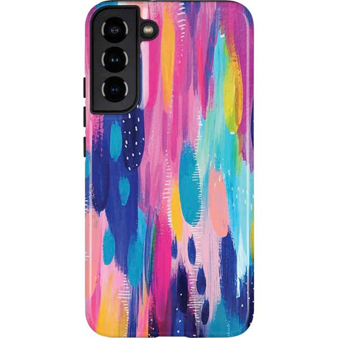 Etta Vee Pink Sparkle Brush Stroke Galaxy S22 Plus Pro Case