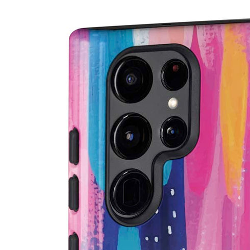 Etta Vee Pink Sparkle Brush Stroke Galaxy S22 Ultra Pro Case