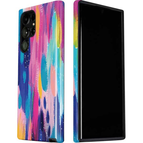 Etta Vee Pink Sparkle Brush Stroke Galaxy S22 Ultra Pro Case