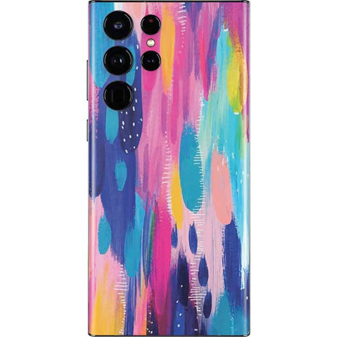 Etta Vee Pink Sparkle Brush Stroke Galaxy S22 Ultra Skin
