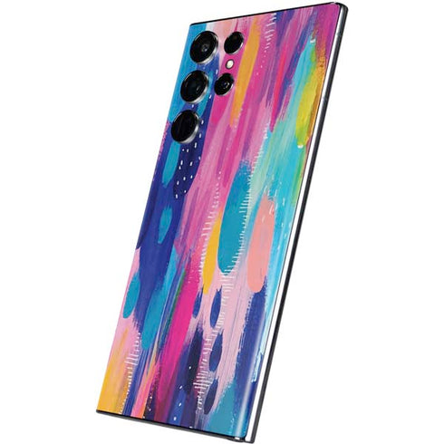 Etta Vee Pink Sparkle Brush Stroke Galaxy S22 Ultra Skin