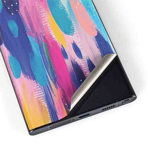 Etta Vee Pink Sparkle Brush Stroke Galaxy S22 Ultra Skin