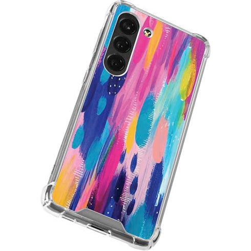 Etta Vee Pink Sparkle Brush Stroke Galaxy S23 Clear Case