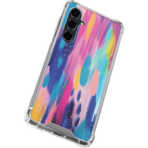 Pink Sparkle Brush Stroke by Etta Vee Galaxy S23 FE Clear Case