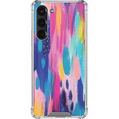 Etta Vee Pink Sparkle Brush Stroke Galaxy S23 Plus Clear Case