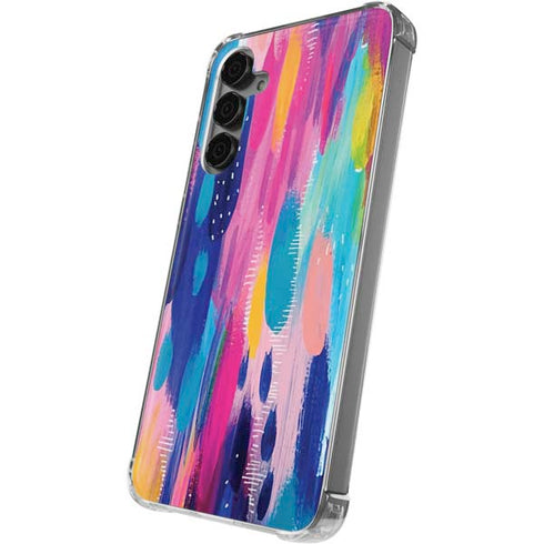 Pink Sparkle Brush Stroke by Etta Vee Galaxy S24 Plus Clear Case