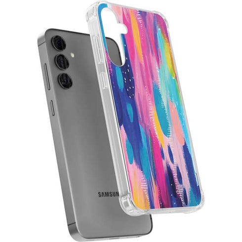 Pink Sparkle Brush Stroke by Etta Vee Galaxy S24 Plus Clear Case