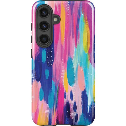 Pink Sparkle Brush Stroke by Etta Vee Galaxy S24 Plus Impact Case