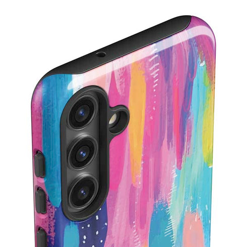 Pink Sparkle Brush Stroke by Etta Vee Galaxy S24 Plus Impact Case