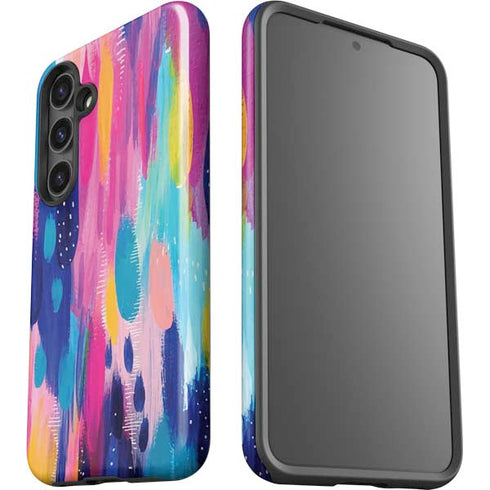 Pink Sparkle Brush Stroke by Etta Vee Galaxy S24 Plus Impact Case