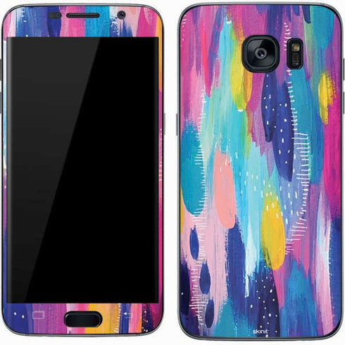 Etta Vee Pink Sparkle Brush Stroke Galaxy S7 Skin