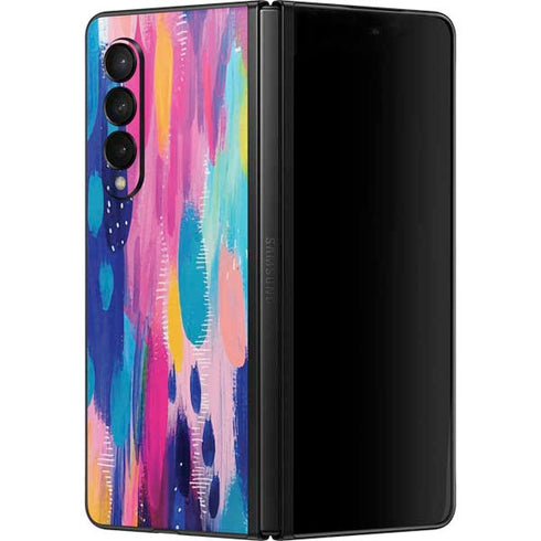 Etta Vee Pink Sparkle Brush Stroke Galaxy Z Fold3 5G Skin