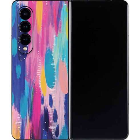 Etta Vee Pink Sparkle Brush Stroke Galaxy Z Fold4 5G Skin