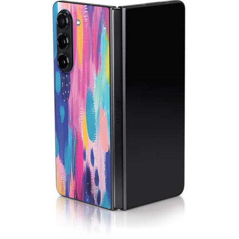 Pink Sparkle Brush Stroke by Etta Vee Galaxy Z Fold5 5G Skin