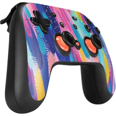 Etta Vee Pink Sparkle Brush Stroke Google Stadia Controller Skin
