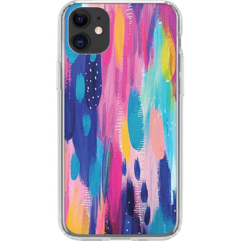 Pink Sparkle Brush Stroke by Etta Vee iPhone 11 Clear Case