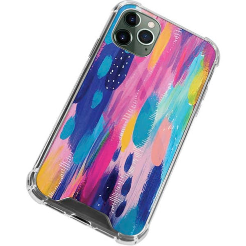 Pink Sparkle Brush Stroke by Etta Vee iPhone 11 Pro Max Clear Case