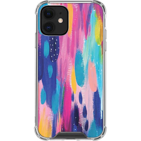 Etta Vee Pink Sparkle Brush Stroke iPhone 12 Clear Case