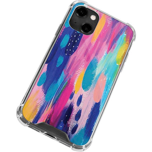 Etta Vee Pink Sparkle Brush Stroke iPhone 13 Clear Case