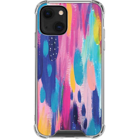 Pink Sparkle Brush Stroke by Etta Vee iPhone 15 Plus Clear Case