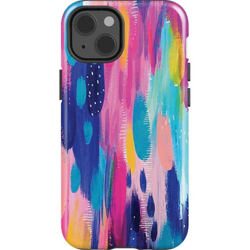 Pink Sparkle Brush Stroke by Etta Vee iPhone 15 Impact Case