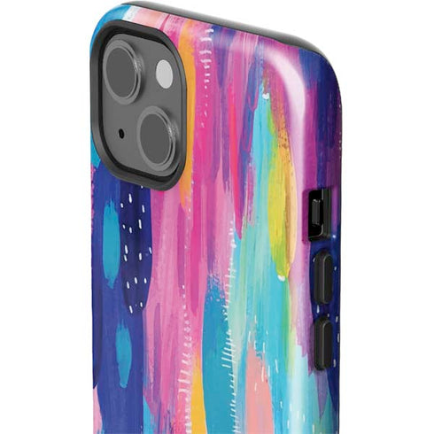 Pink Sparkle Brush Stroke by Etta Vee iPhone 15 Impact Case