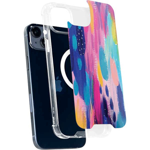 Pink Sparkle Brush Stroke by Etta Vee iPhone 15 Plus MagSafe Case