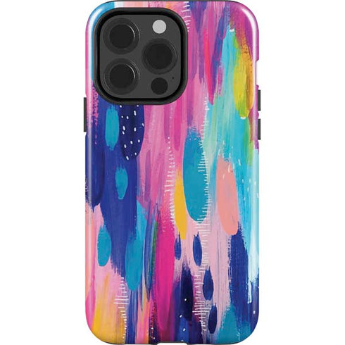 Etta Vee Pink Sparkle Brush Stroke iPhone 14 Pro Impact Case
