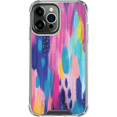 Etta Vee Pink Sparkle Brush Stroke iPhone 14 Pro Max Clear Case