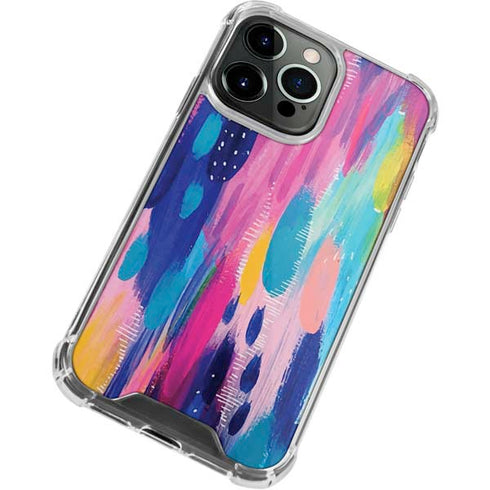 Etta Vee Pink Sparkle Brush Stroke iPhone 14 Pro Max Clear Case