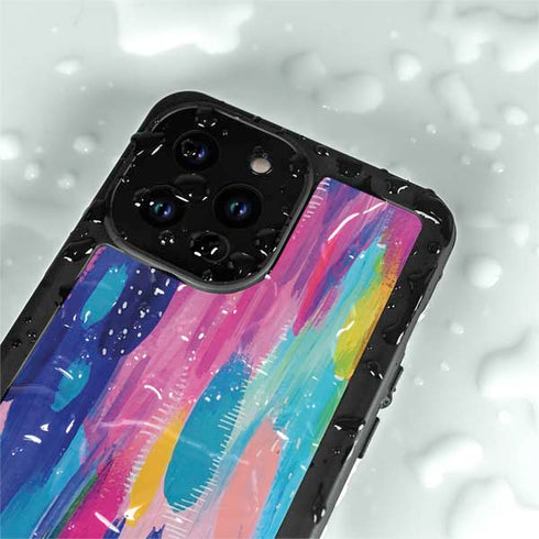 Etta Vee Pink Sparkle Brush Stroke iPhone 14 Pro Waterproof Case