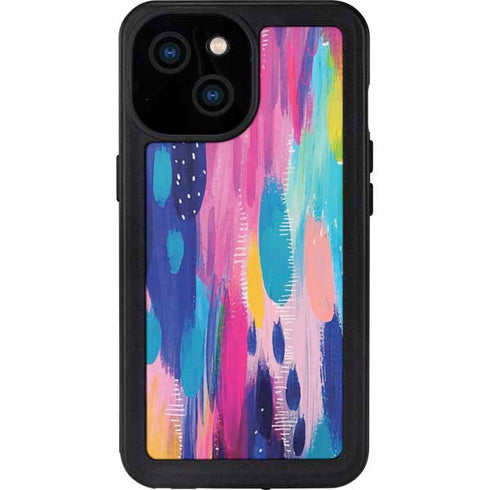 Pink Sparkle Brush Stroke by Etta Vee iPhone 15 Waterproof Case